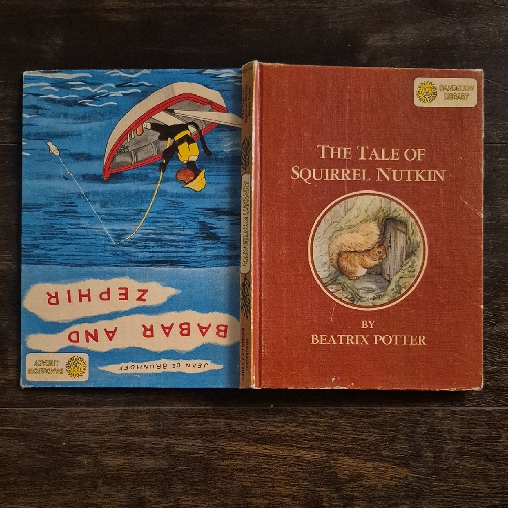 DANDELION Squirrel Nutkin by Potter + Babar and Zephir by Brunhoff 2-in-1 Book